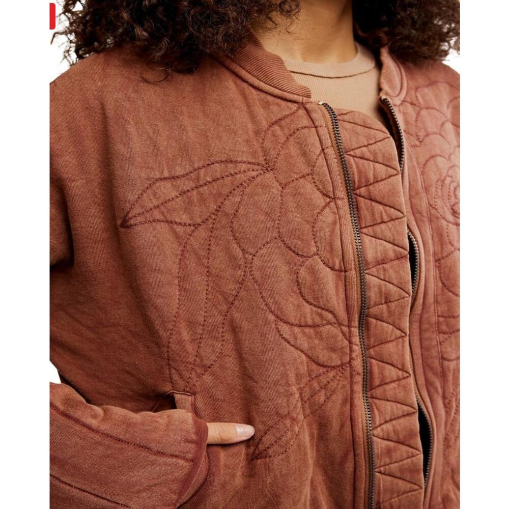 Free People Rose Zip Up Sweatshirt Size M NWT - Picture 4 of 4